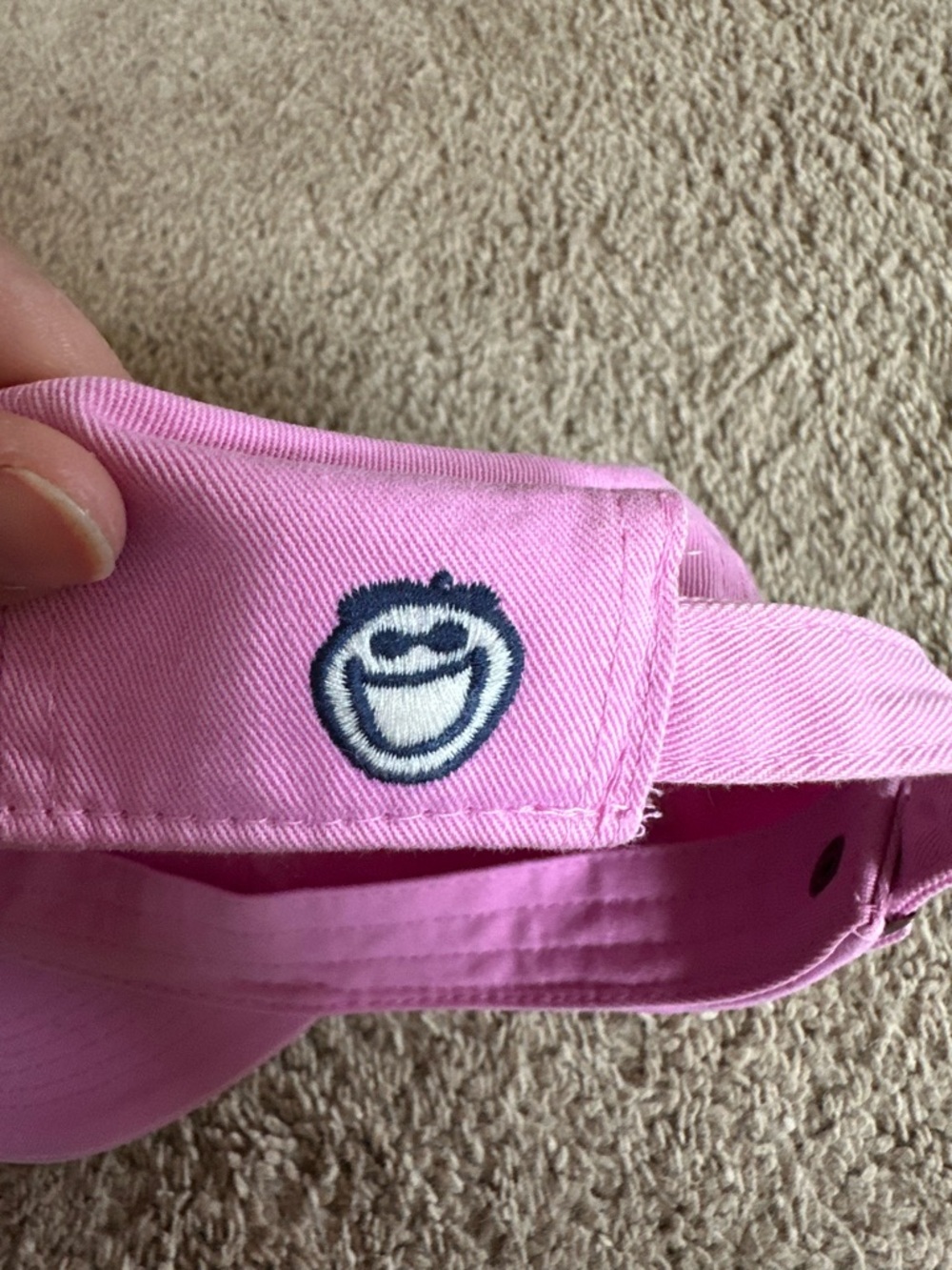 Pink Daisy Embroidered Baseball Cap. - Picture 4 of 6
